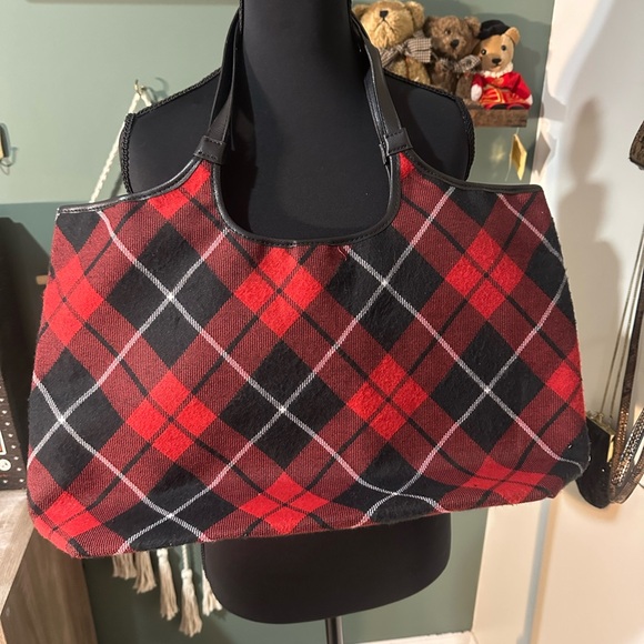 NWT Victoria's Secret Black and Red Checkered Tote - Picture 5 of 5